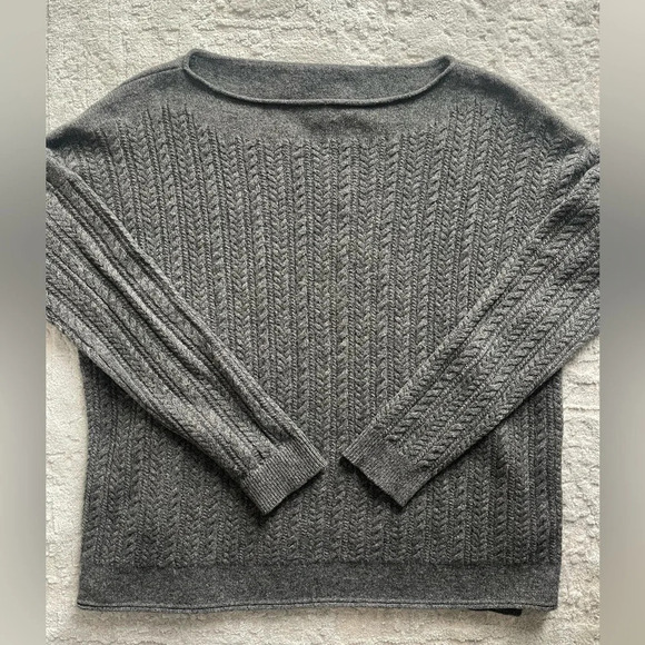 Vince | Yak Wool Boat Neck Cable-knit Sweater, Small - Picture 2 of 9
